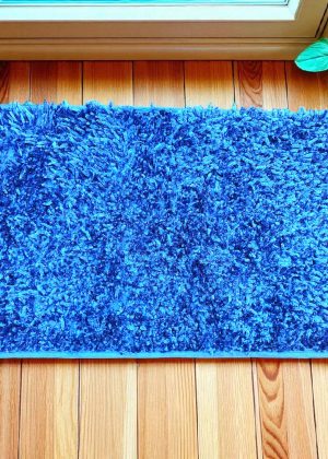 FANCY GLOSSY ANTISKID MICROFIBRE BATH FOOTMAT