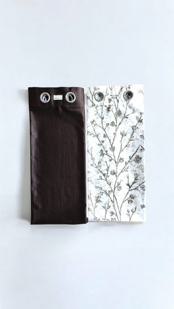 Silken Bloom Trio Curtain Set of 3 - Brown - Image 3