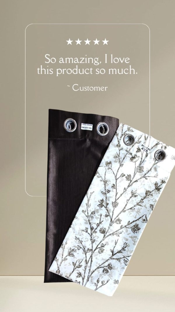Silken Bloom Trio Curtain Set of 3 - Brown - Image 5