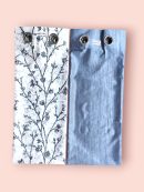 Silken Bloom Trio Curtain Set of 3 - Grey