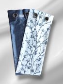 Silken Bloom Trio Curtain Set of 3 - Grey