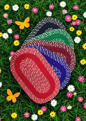 Footmat Glitter Chamki Oval Cotton Set of 5
